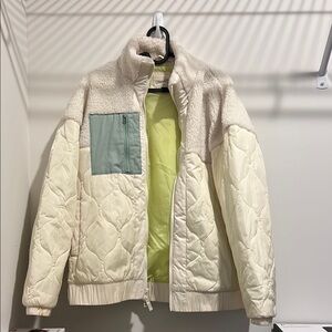 Sherpa Quilted Jacket with Green Pocket Universal Thread
